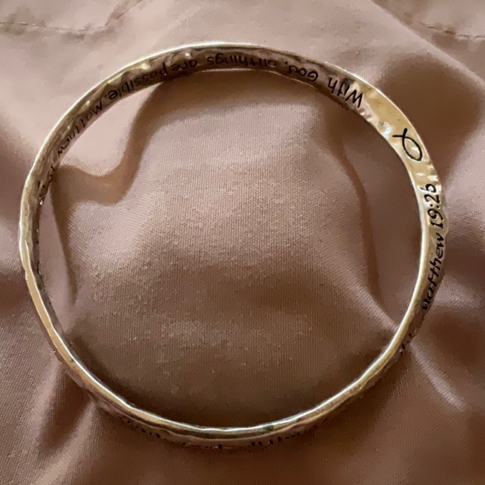 Bracelet “With God all things are possible Matthew 19.26” on inside and out